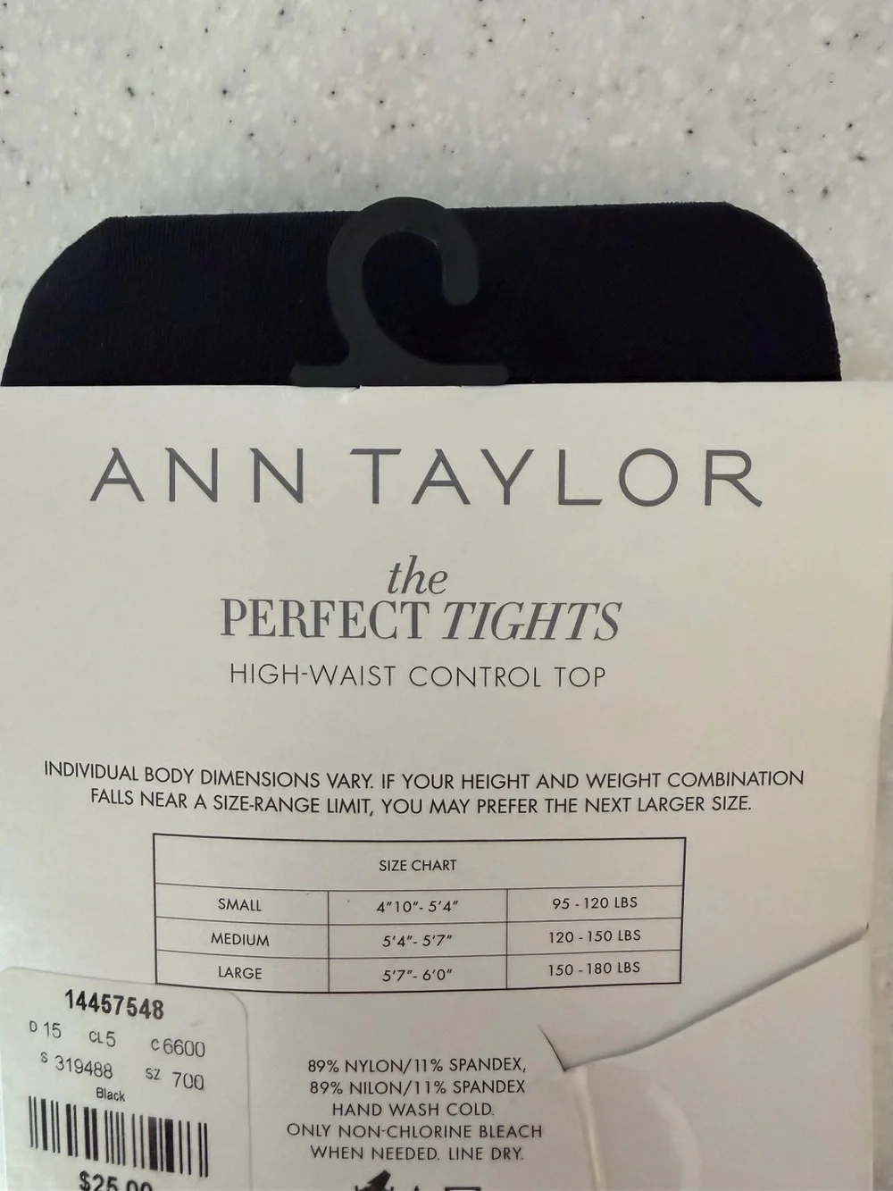 NWT ANN Taylor The Perfect Tights - Black High-Waist Control Top. Opaque Sz Med
